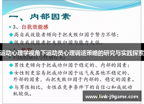 运动心理学视角下运动员心理调适策略的研究与实践探索